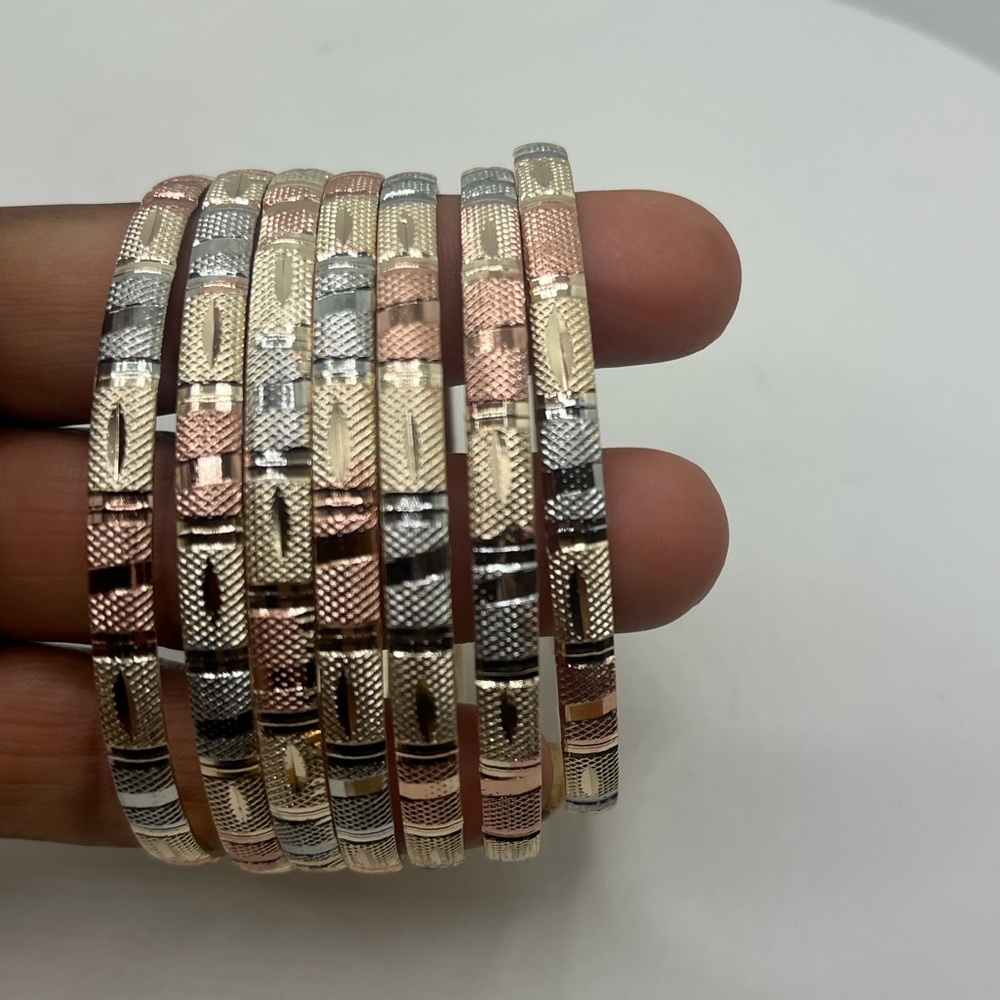 Gold filled chic tri- tones semanario bangles